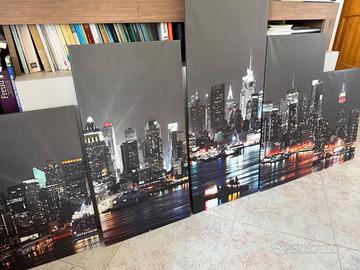 Quadro Moderno Multipannello New York (5 Pezzi)
