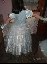 Costume carnevale Elsa di Frozen disney 4/6 anni