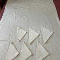 Tovaglia antica in fiandra primi ‘900 6 tovaglioli