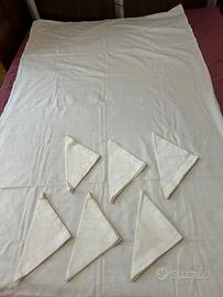 Tovaglia antica in fiandra primi ‘900 6 tovaglioli