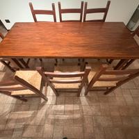 Splendido set da pranzo in noce