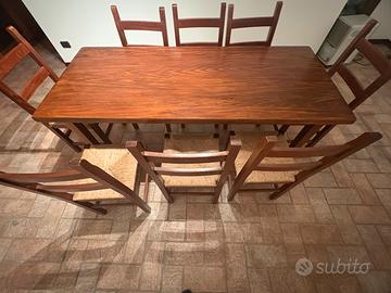 Splendido set da pranzo in noce