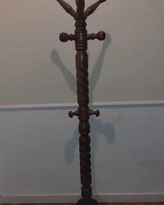 Vintage Barley Twist Solid Wood Coat Rack