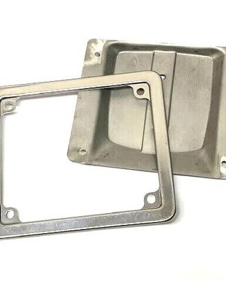 PORTATARGA + CORNICE IN ACCIAIO INOX PIAGGIO CIAO 