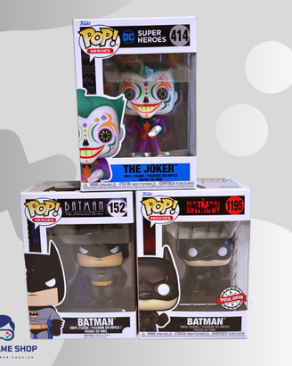 Lotto 3 Funko Pop DC Batman Joker #414 #152 #1195