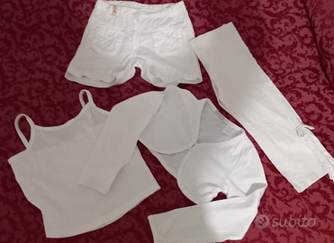Set bolero top pinocchietto short bimba 6/7 anni