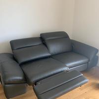 Divano relax pelle con meccanismo elettrico