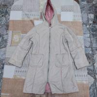 cappotto lungo con cappuccio e pelliccia per bimba