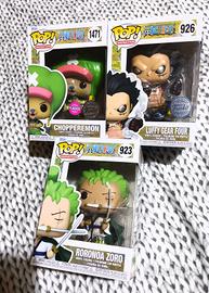 Lotto funko pop one piece zoro luffy chopper