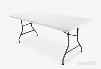 Tavolo pieghevole resistente, 1,80 m, Bianco