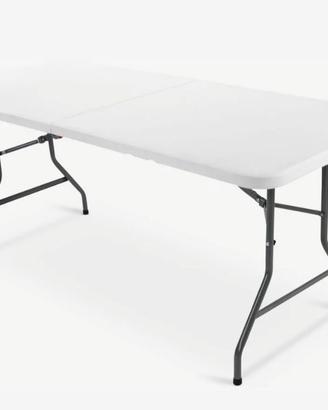 Tavolo pieghevole resistente, 1,80 m, Bianco
