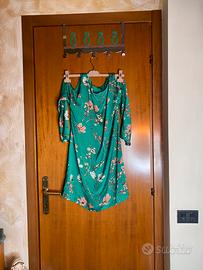 Vestito verde floreale zara taglia m