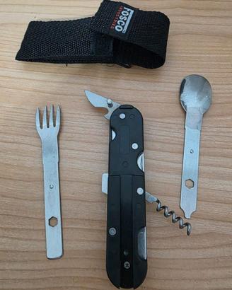 Posate e Coltello multifunzione Fosco fodero Nylon