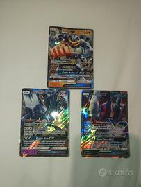 3 carte Pokemon GX+set di carte Pokemon vario tipo