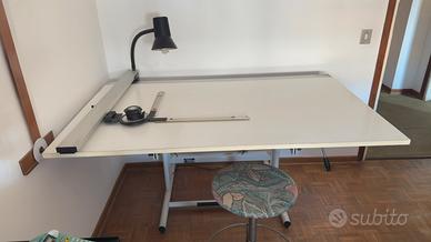 Tavolo da disegno, anni 90 e relativo o servente