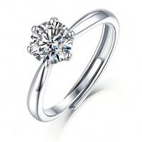 Anello di Moissanite con Certificato in Argento