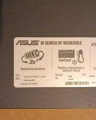 Notebook ASUS X554L CPU INTEL I3 ricambi
