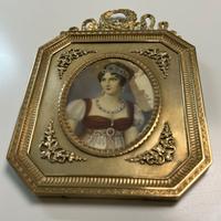 miniatura impero con cornice in ottone