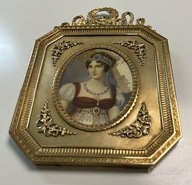miniatura impero con cornice in ottone