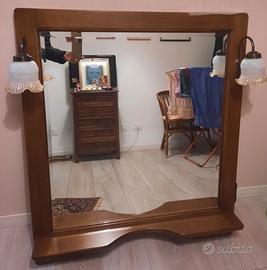 Specchio per bagno con luci e mensola