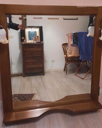 Specchio per bagno con luci e mensola