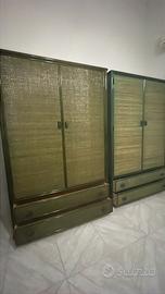 Camera da letto in rattan completa
