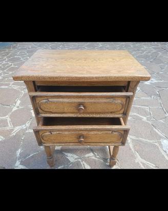 MOBILETTO IN LEGNO MASSELLO ROVERE CON DUE CASSETT