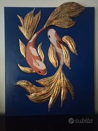 Quadro decorativo Carpe Koi tridimensionale