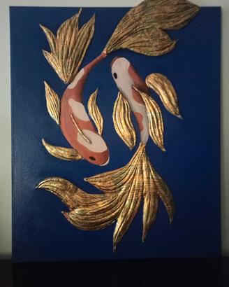Quadro decorativo Carpe Koi tridimensionale