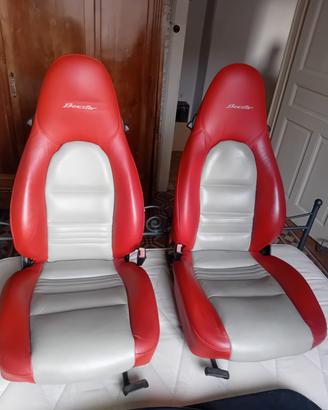 Porsche boxster interni pelle rosso bicolor