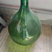 Vaso damigiana in vetro verde