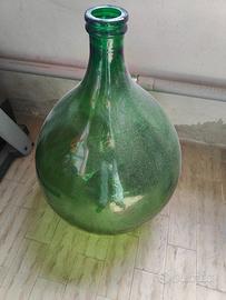 Vaso damigiana in vetro verde