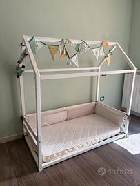 Letto montessori a casetta bianco Bimbidreams
