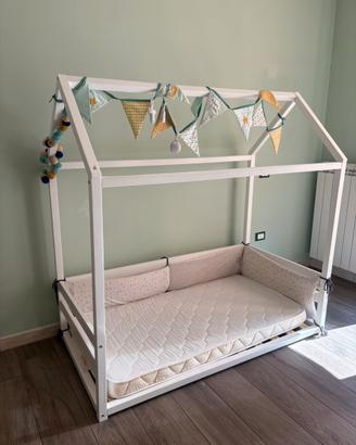 Letto montessori a casetta bianco Bimbidreams
