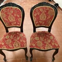Sedie antiche in legno e seta di San Leucio