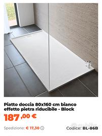 Piatto doccia 80x160 bianco riducibile