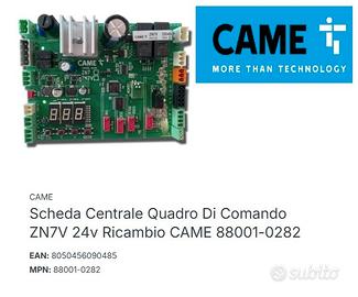 SCHEDA CAME ZN7V AUTOMAZIONE  SCORREVOLE
