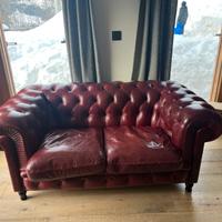 Divano Poltrone Frau Chester pelle color bordeaux