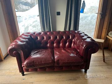 Divano Poltrone Frau Chester pelle color bordeaux