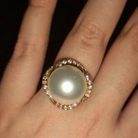 anello con perla e diamantini