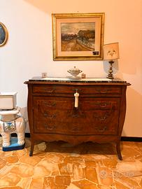 Cassettone di inizio 1900 legno con marmo