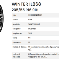 GOMME INVERNALI 205/55/16 - NUOVE IMBALLATE