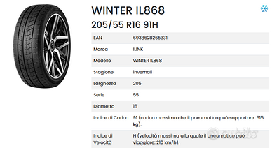 GOMME INVERNALI 205/55/16 - NUOVE IMBALLATE