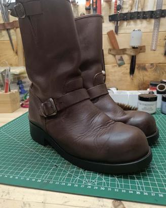 Stivali Biker Cuoio punta rinforzata