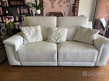 DIVANO RELAX PELLE BIANCO