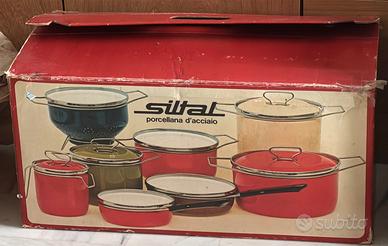 SILTAL batteria pentole 12 pezzi anni 70 NUOVA