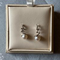 Orecchini donna perla oro bianco nuovi