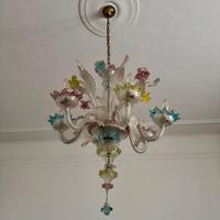 Splendido Lampadario in Vetro di Murano Multicolor