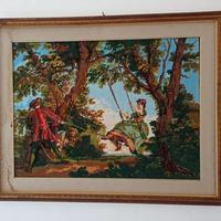Quadro con disegno ricamato a mezzo punto