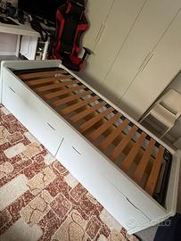 letto singolo con cassetti 